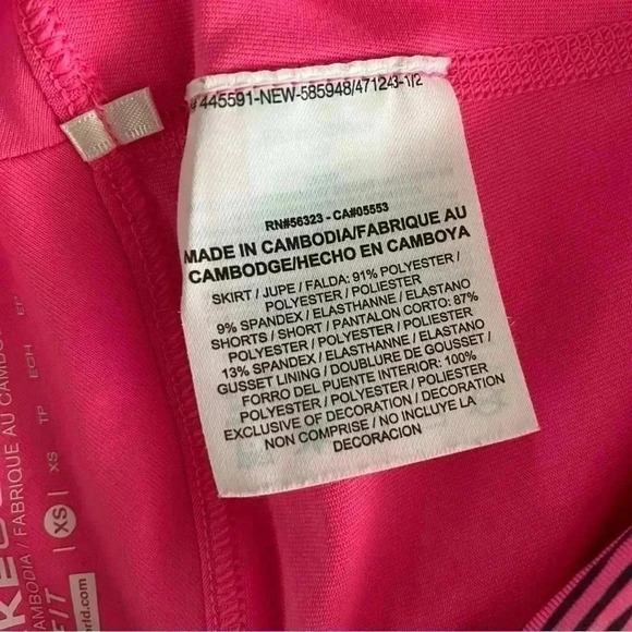 Nike Golf Striped Skort Pink Size XS with pockets Pickleball Tennis - Picture 7 of 7